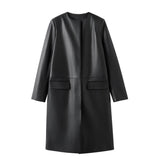Almada Label GISELLE LEATHER COAT, Black