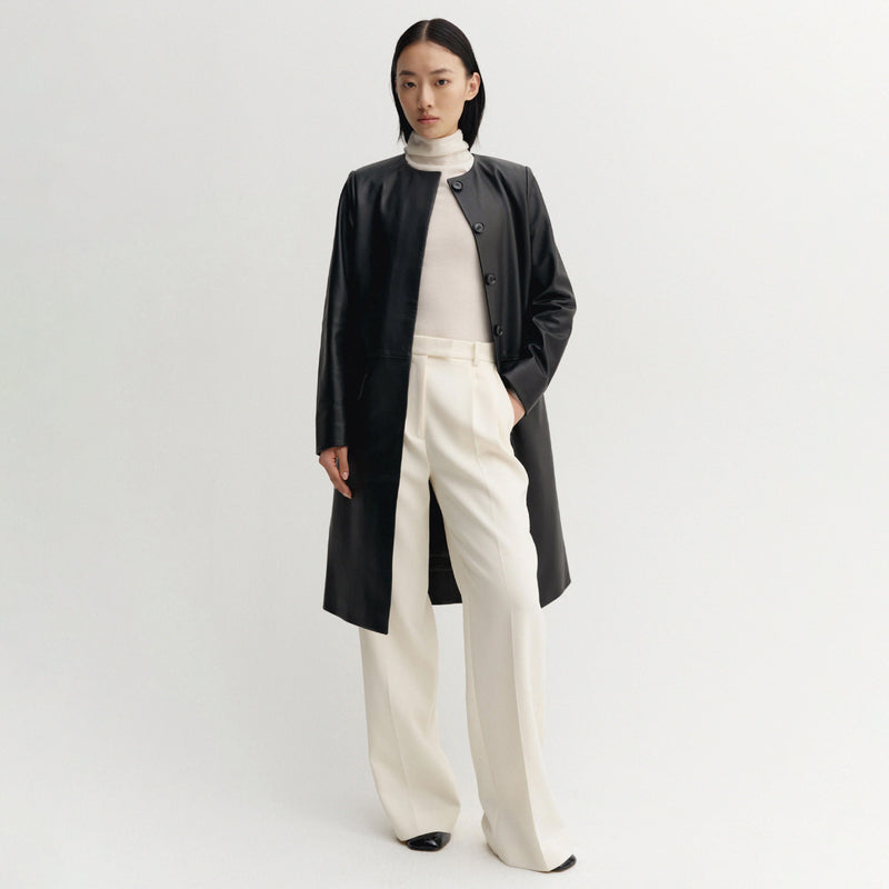 Almada Label GISELLE LEATHER COAT, Black