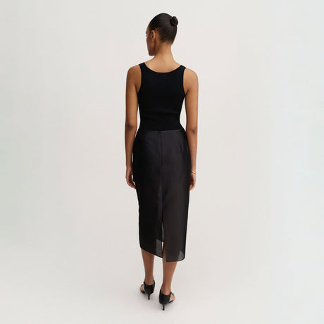 Almada Label KIANA ORGANZA SKIRT, Black