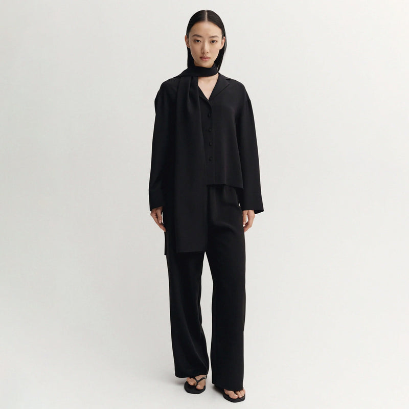 Almada Label LEIA SILK SHIRT, Black