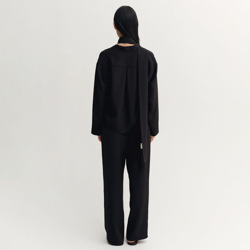 Almada Label LEIA SILK SHIRT, Black