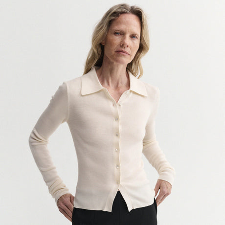 Almada Label LILI RIB CARDIGAN, Cream