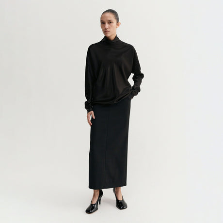 Almada Label MADDY SATIN BLOUSE, Black