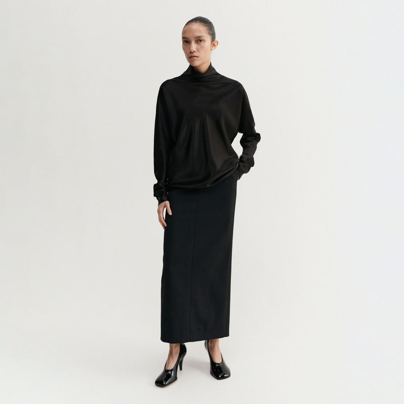 Almada Label MADDY SATIN BLOUSE, Black