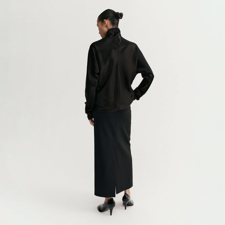 Almada Label MADDY SATIN BLOUSE, Black