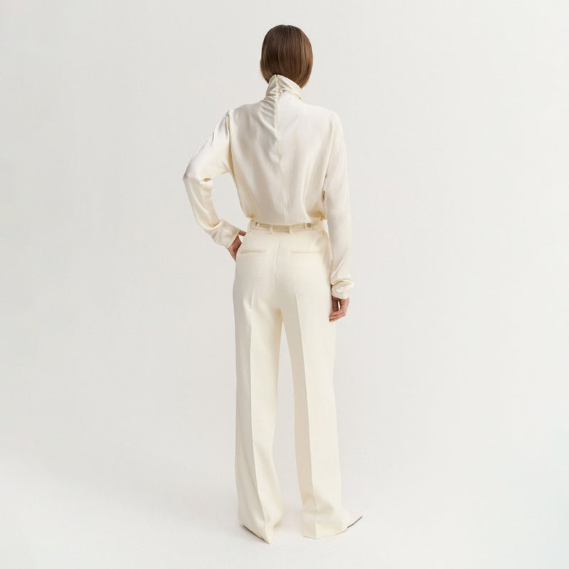 Almada Label MADDY SATIN BLOUSE, Vanilla