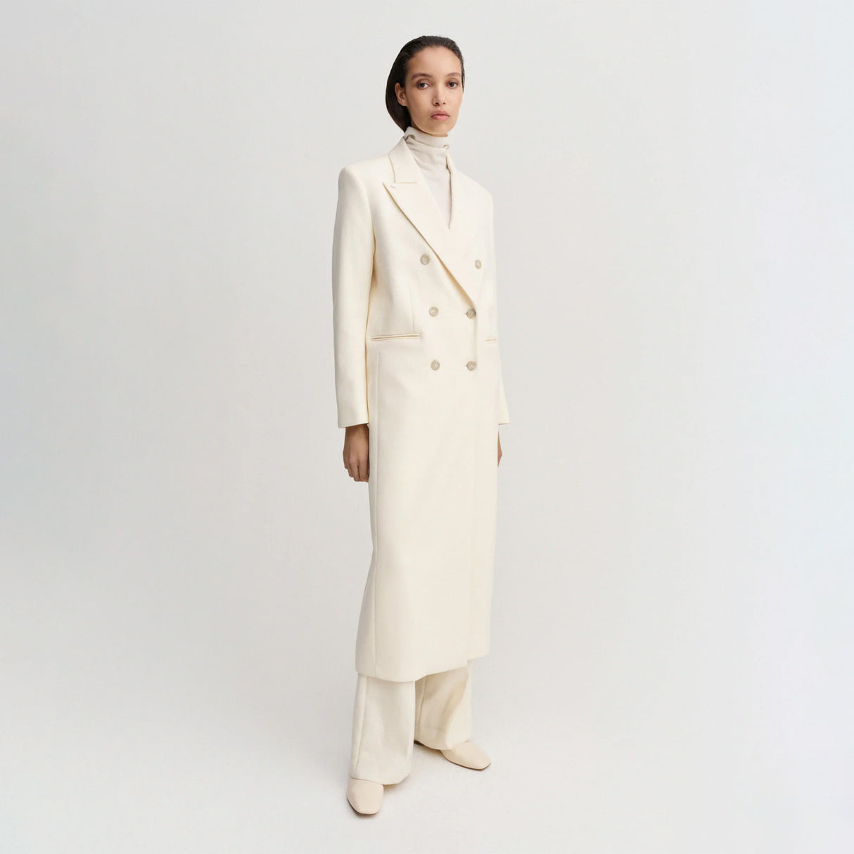 Almada Label MARGOT LONG TAILORED BLAZER, Cream