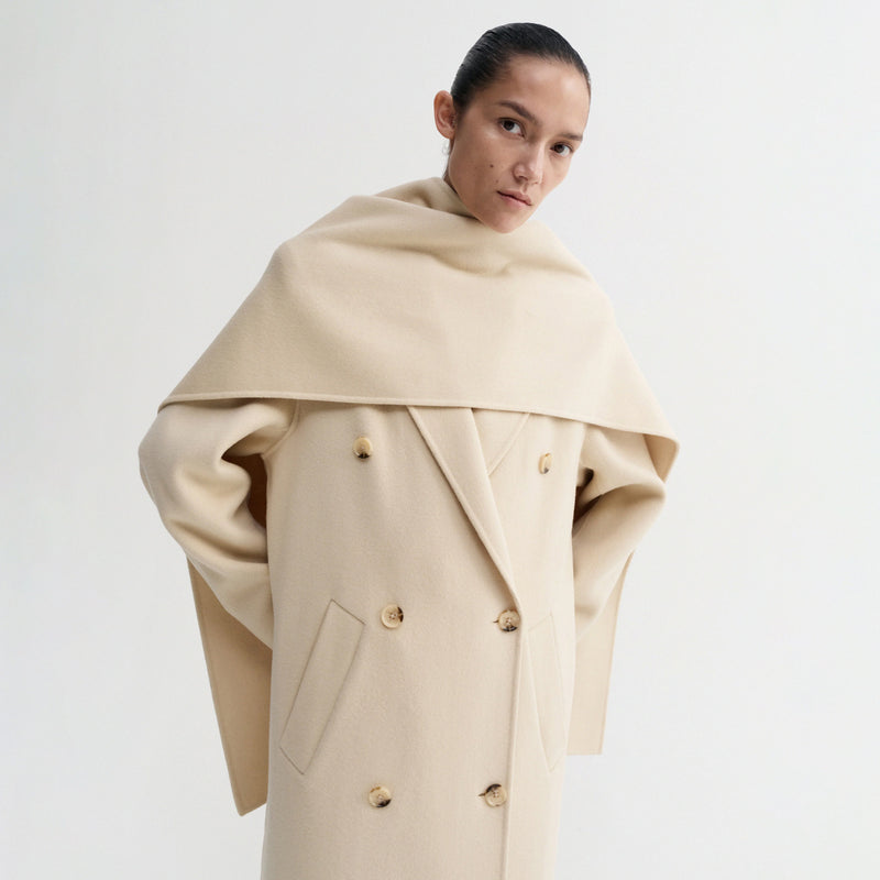 Almada Label MICHA DOUBLE SCARF, Vanilla