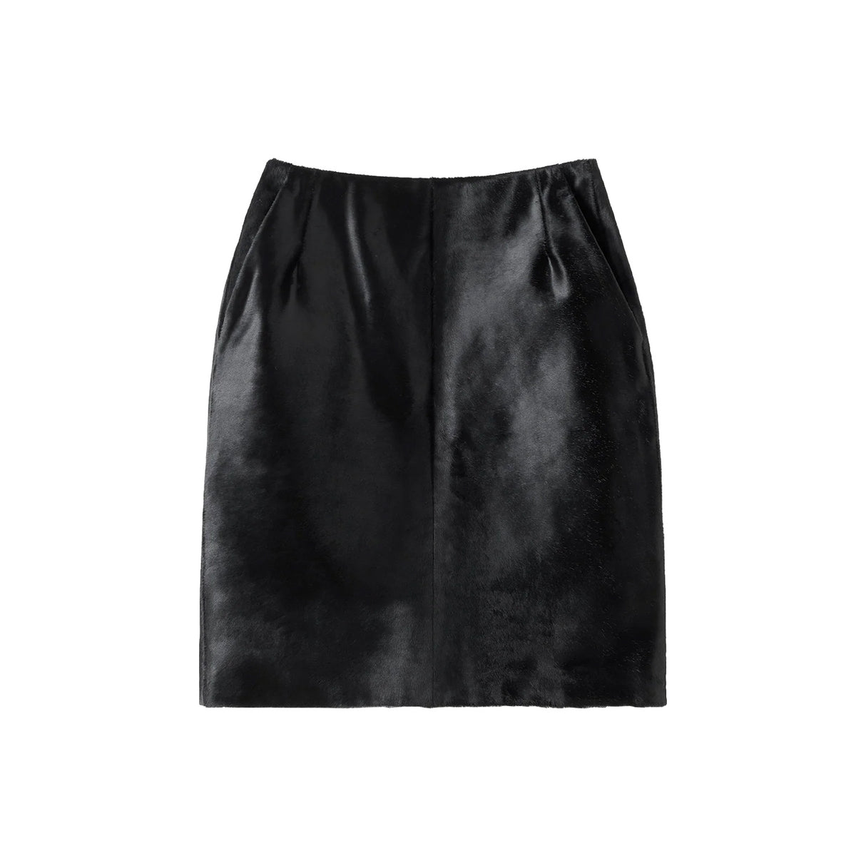 Almada Label NARA PONY LEATHER SKIRT, Black