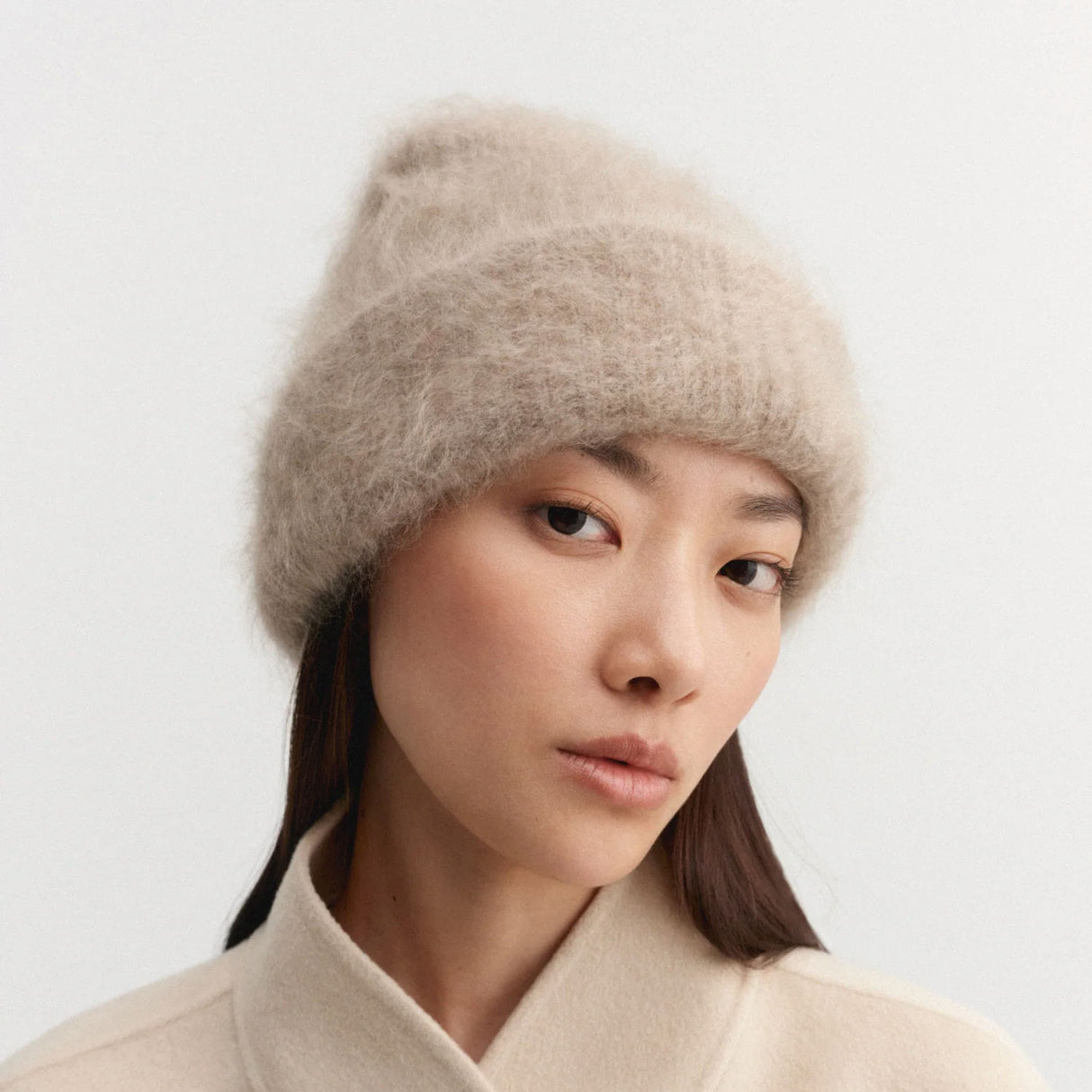 Almada Label ROE BRUSHED BEANIE, Nougat