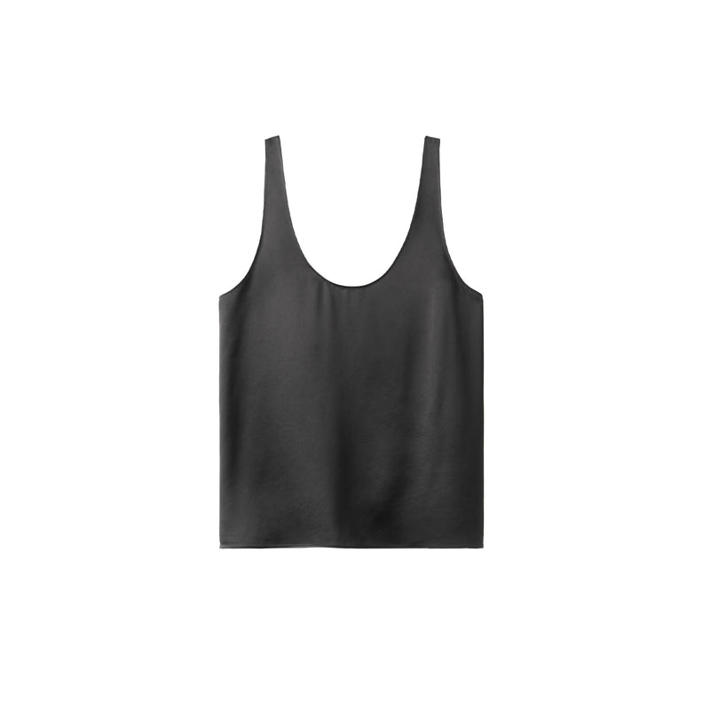 Almada Label ROMY SATIN TANK TOP, Black