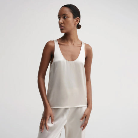 Almada Label ROMY SATIN TANK TOP, Pearl