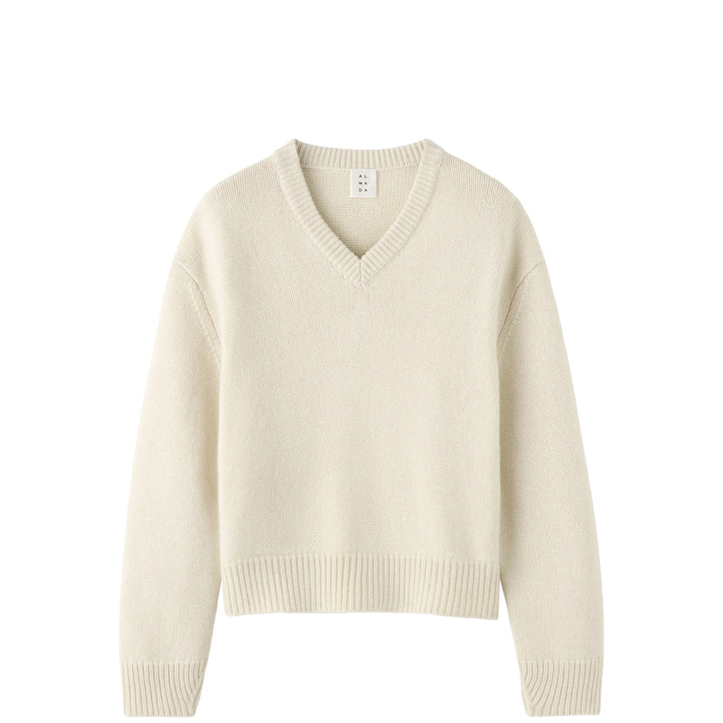 Almada Label YARA V-NECK SWEATER, Vanilla