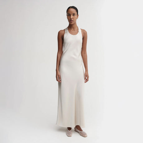 Almada Label ZILA SATIN DRESS, Pearl