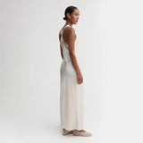 Almada Label ZILA SATIN DRESS, Pearl
