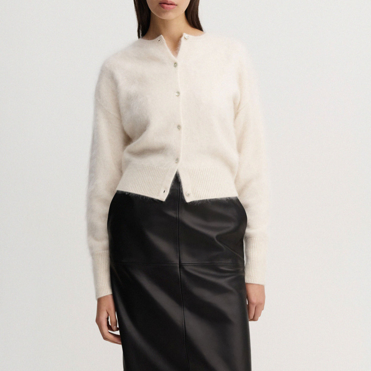 Almada Label COCO BRUSHED CARDIGAN, Vanilla