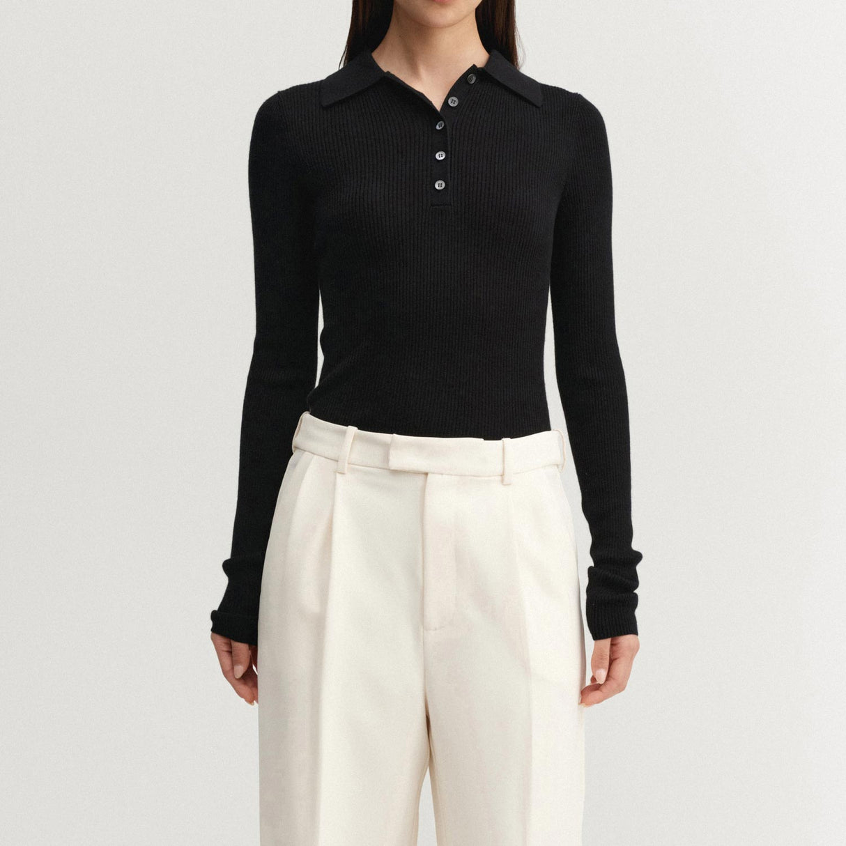 Almada Label JULES RIB TOP, Black