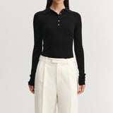 Almada Label JULES RIB TOP, Black