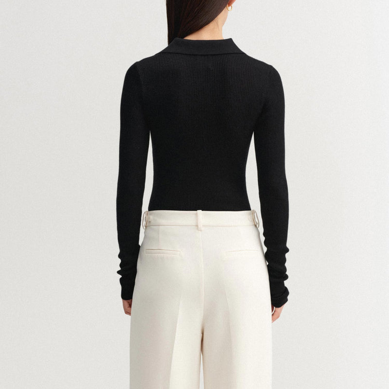 Almada Label JULES RIB TOP, Black