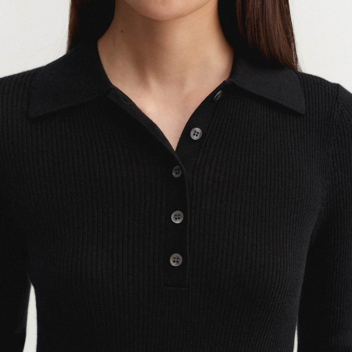 Almada Label JULES RIB TOP, Black