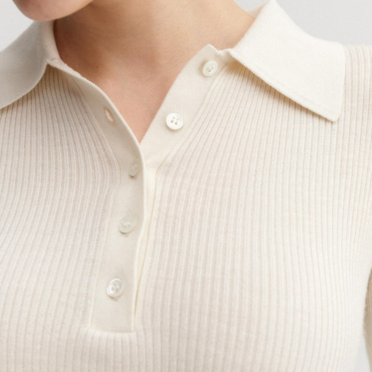 Almada Label JULES RIB TOP, Cream