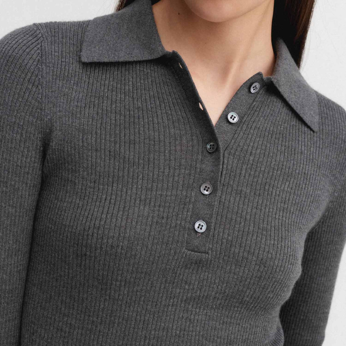 Almada Label JULES RIB TOP, Grey