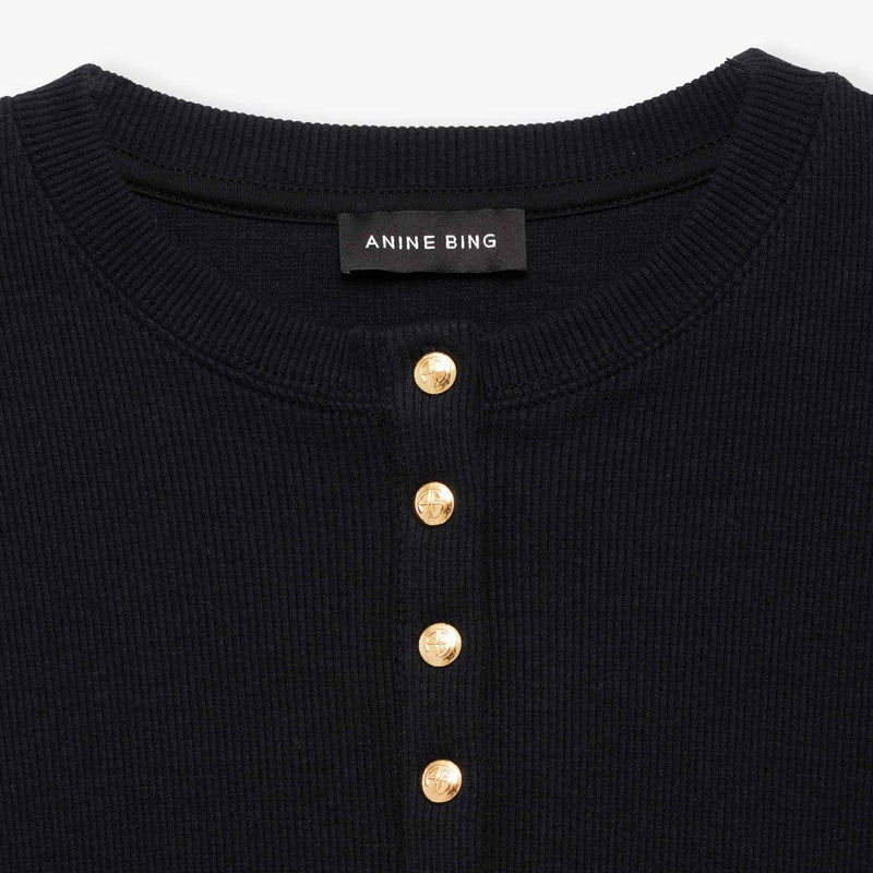 Anine Bing ALESSIA LS T-SHIRT, Black