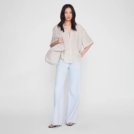 Anine Bing COCO SHIRT, White Washed Leopard