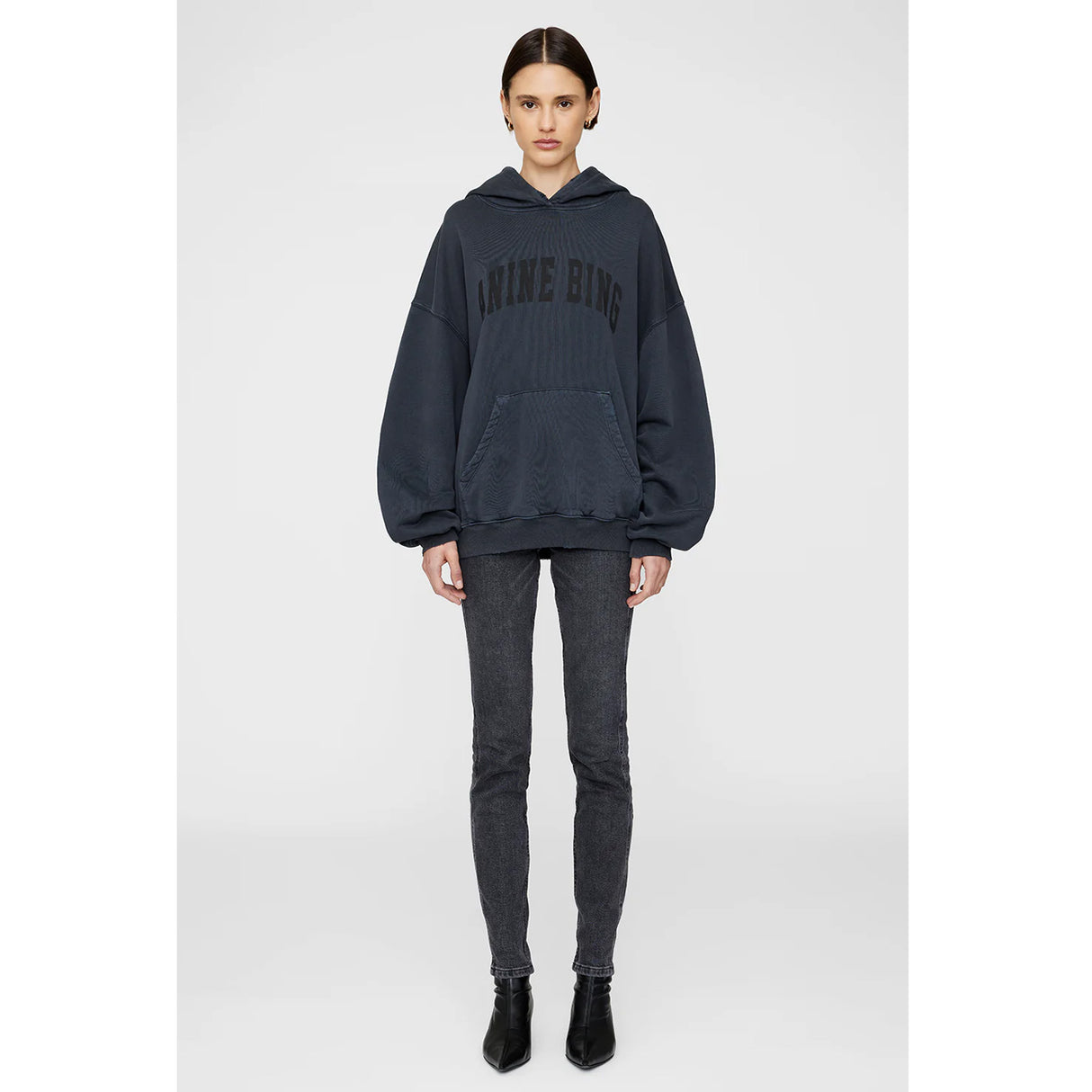 Anine Bing HARVEY SWEATSHIRT, Washed Black