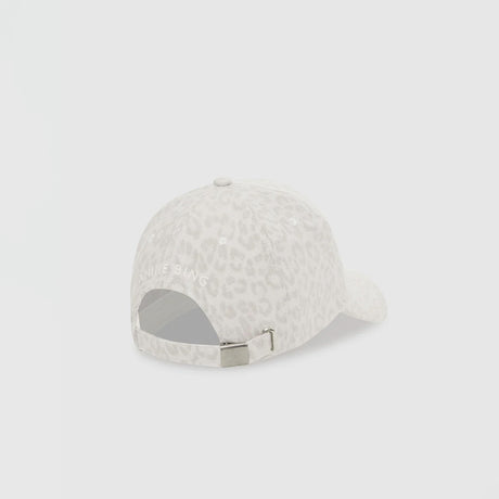 Anine Bing JEREMY BASEBALL CAP AB, Washed White Leopard