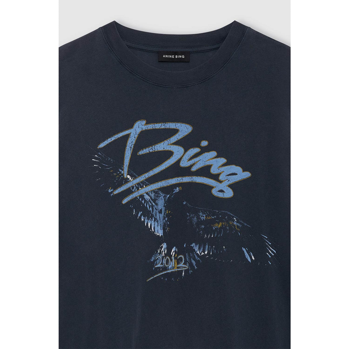 Anine Bing KENT TEE EAGLE, Washed Black