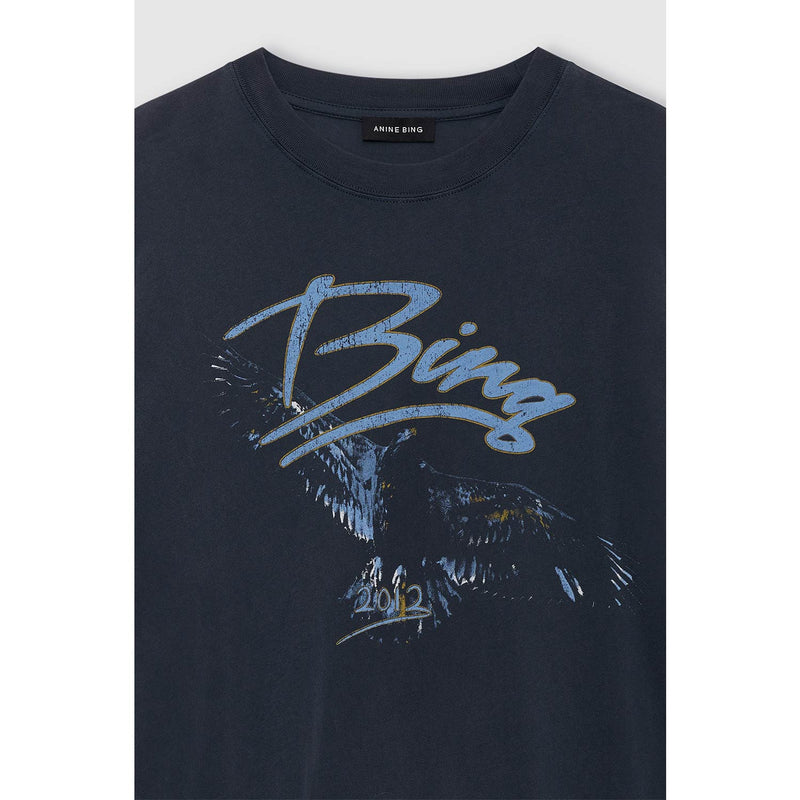Anine Bing KENT TEE EAGLE, Washed Black