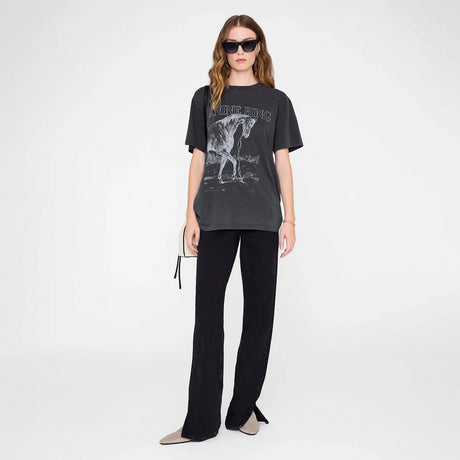 Anine Bing LILI TEE HORSE, Washed Black