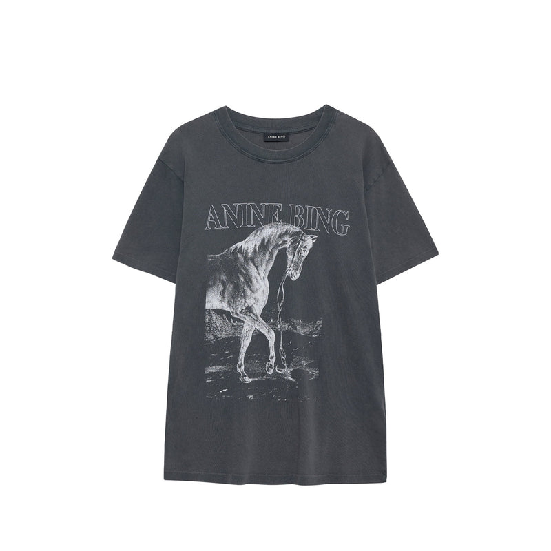 Anine Bing LILI TEE HORSE, Washed Black
