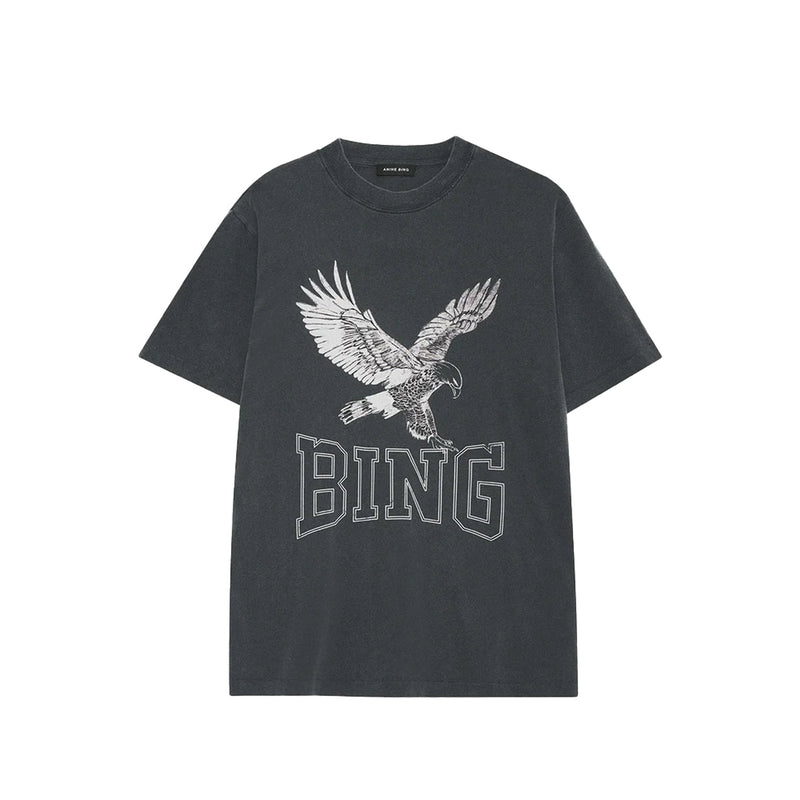 Anine Bing LILI TEE RETRO EAGLE, Washed Black