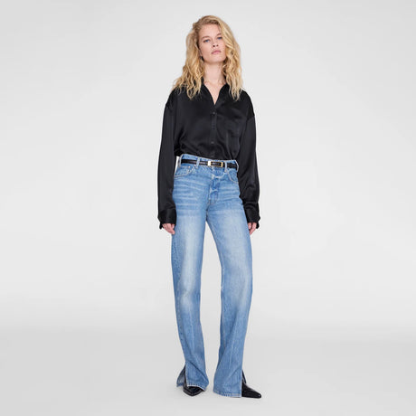 Anine Bing SCOTT CROPPED SHIRT, Black