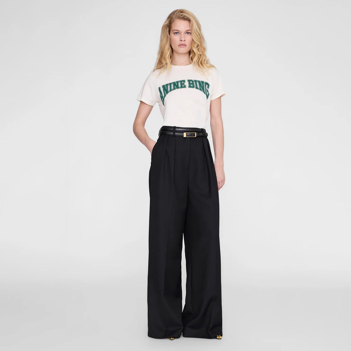 Anine Bing SHELLEY TEE, Ecru
