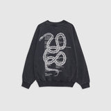Anine Bing JACI SWEATSHIRT TWISTED SNAKE, Washed Black