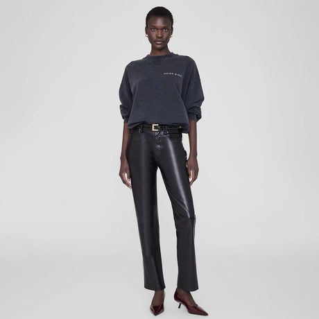 Anine Bing JACI SWEATSHIRT TWISTED SNAKE, Washed Black