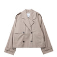 Beige trench coat on a white background