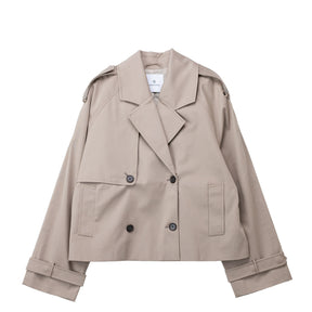 Beige trench coat on a white background
