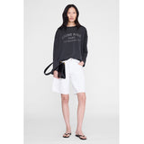 Anine Bing IVAN LONG SLEEVE PARIS STENCIL, Washed Black