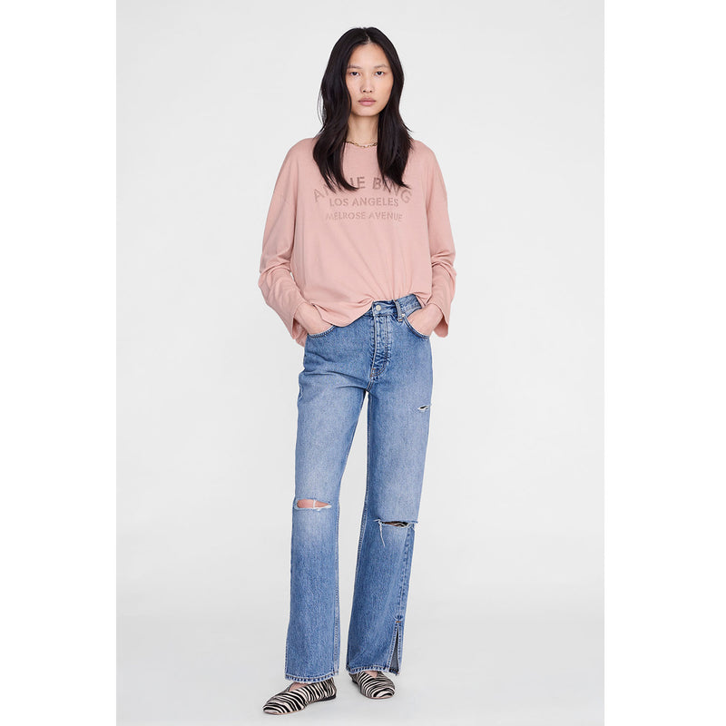 Anine Bing IVAN LONG SLEEVE MELROSE STENCIL, Washed Blushed