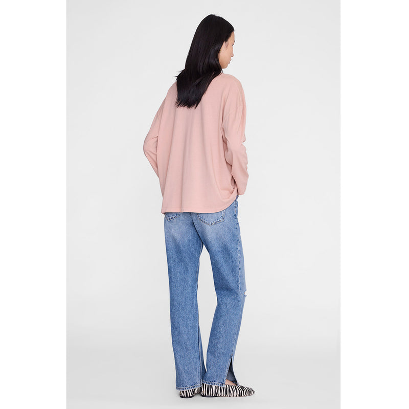 Anine Bing IVAN LONG SLEEVE MELROSE STENCIL, Washed Blushed