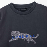 Anine Bing CADE TEE LEOPARD, Black