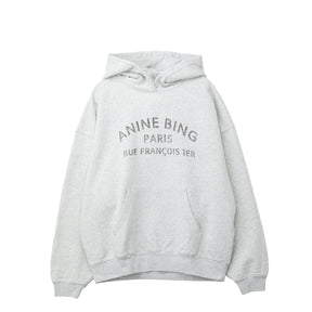 Gray hoodie with text on a white background