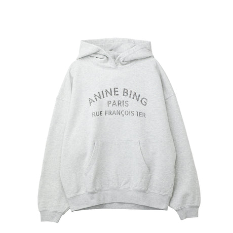 Gray hoodie with text on a white background