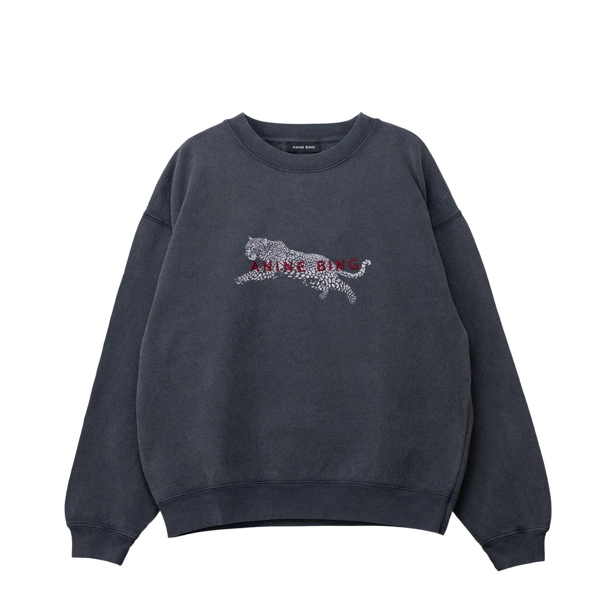 Dark gray sweatshirt with a tiger design and text on a white background