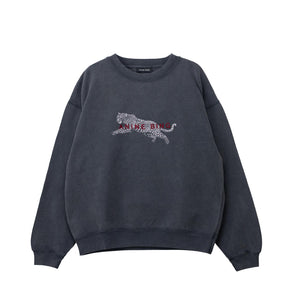 Dark gray sweatshirt with a tiger design and text on a white background