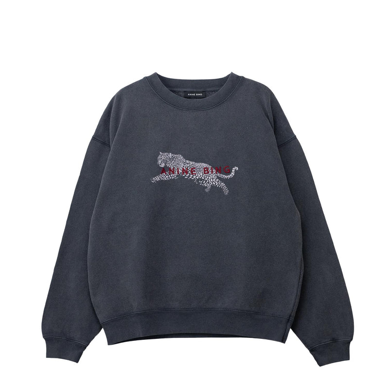 Dark gray sweatshirt with a tiger design and text on a white background